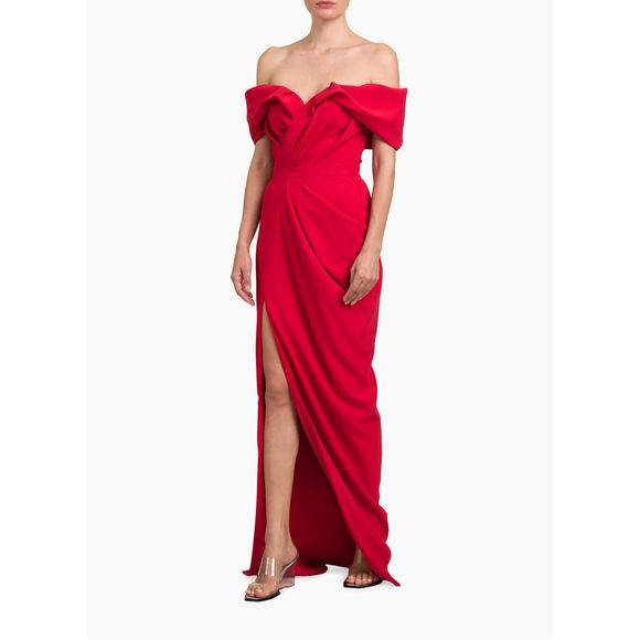 NWT Alexander McQueen Draped Off-The-Shoulder Gown Size IT 40 / US 4 $4990